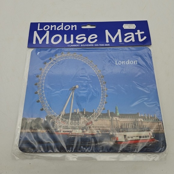 Vintage London England Computer Mouse Pad Brand New NOS London Eye Ferris Wheel - Picture 1 of 5
